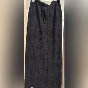 Zara Black Textured Maxi Skirt